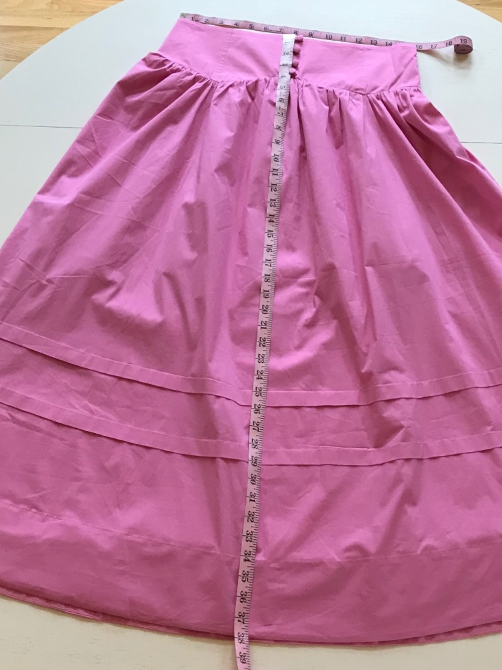 MAEVE BOHO-CHIC PINK BUTTON WAIST FLOWY MIDI SKIRT - Picture 3 of 15
